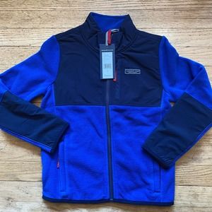 NWT Vineyard Vines Boys' Harbor Fleece Full-Zip Jacket in Maritime Blue (Sz. 7)